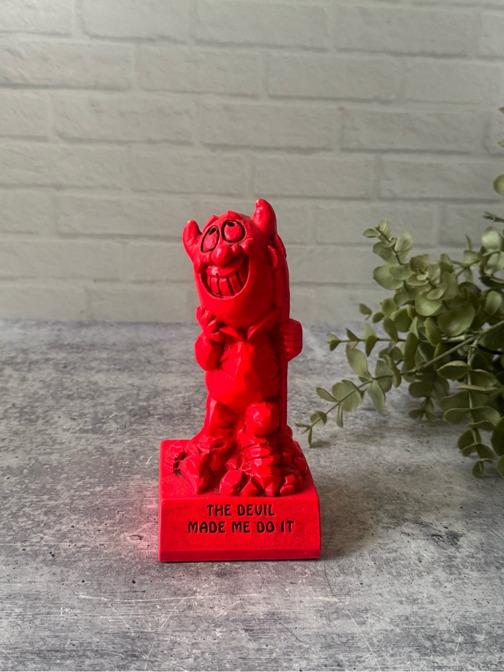 RARE Vintage 1971 Paula Sillisculpts “The Devil Made Me Do It” Red Devil Figure